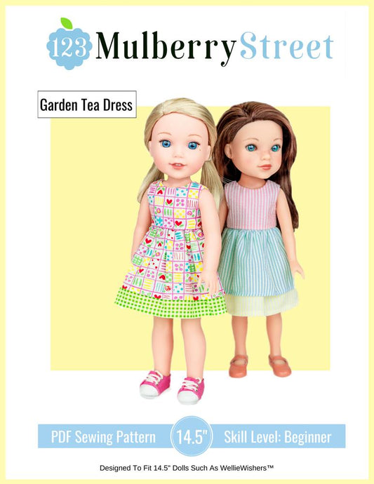 Garden Tea Dress 14.5" Doll Clothes Pattern