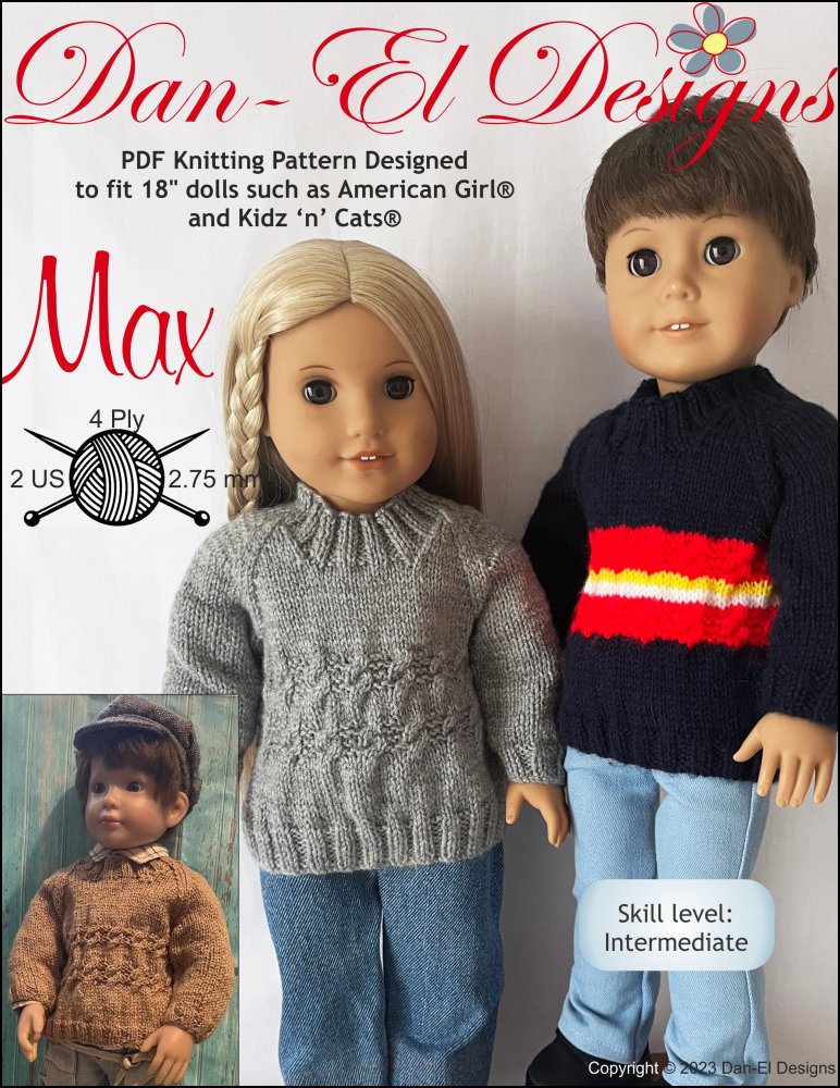 Max 18" Doll Clothes Knitting Pattern