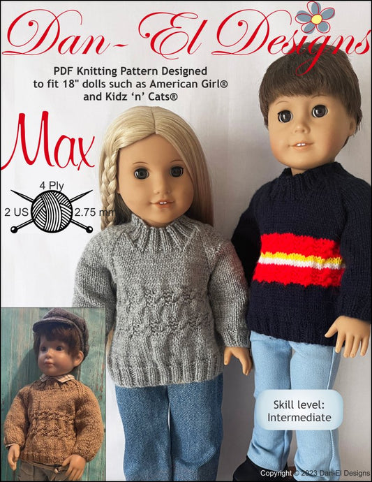 Max 18" Doll Clothes Knitting Pattern