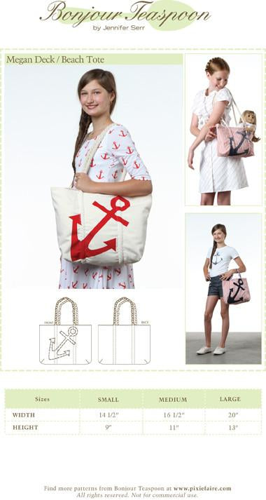 Megan Deck Beach Tote Pattern For Girls