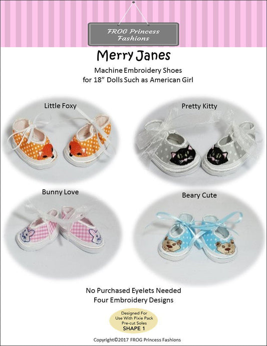 ITH Merry Jane Shoes Machine Embroidery Design