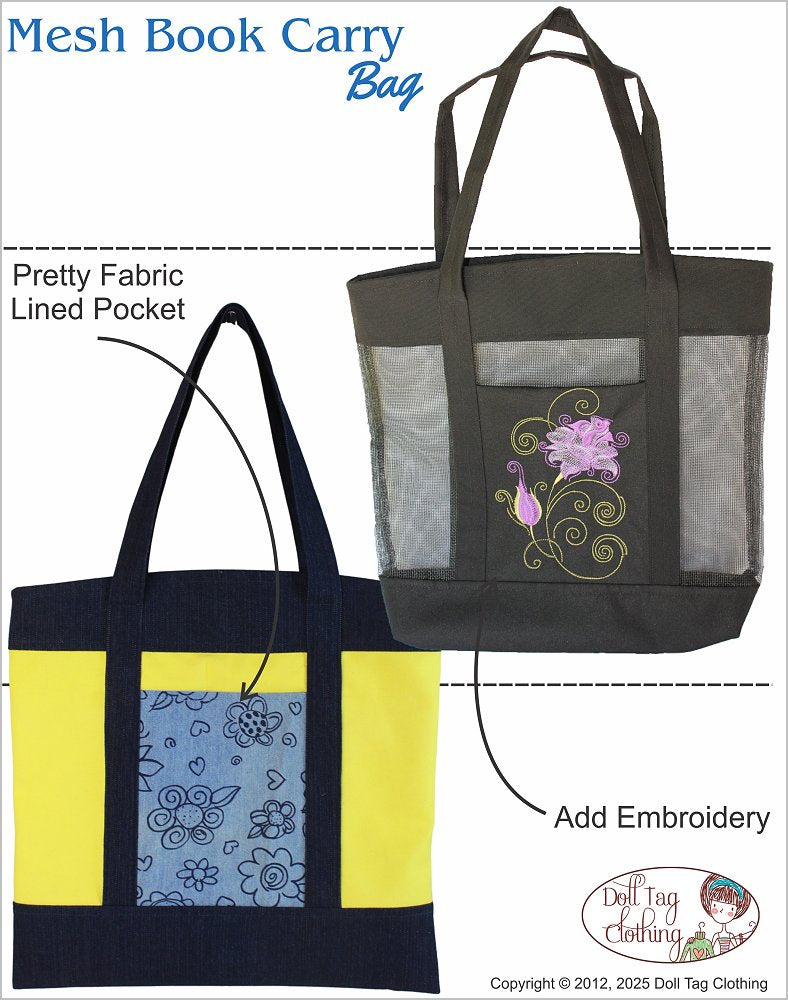 Mesh Book Bag Accessory Pattern for Boys and Girls