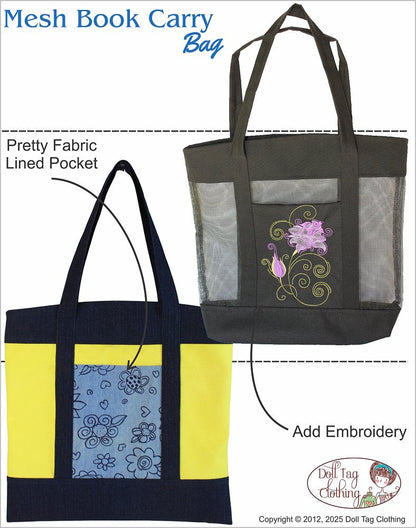 Mesh Book Bag Accessory Pattern for Boys and Girls