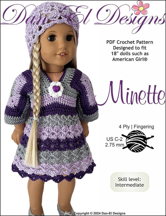 Minette Dress 18" Doll Clothes Crochet Pattern