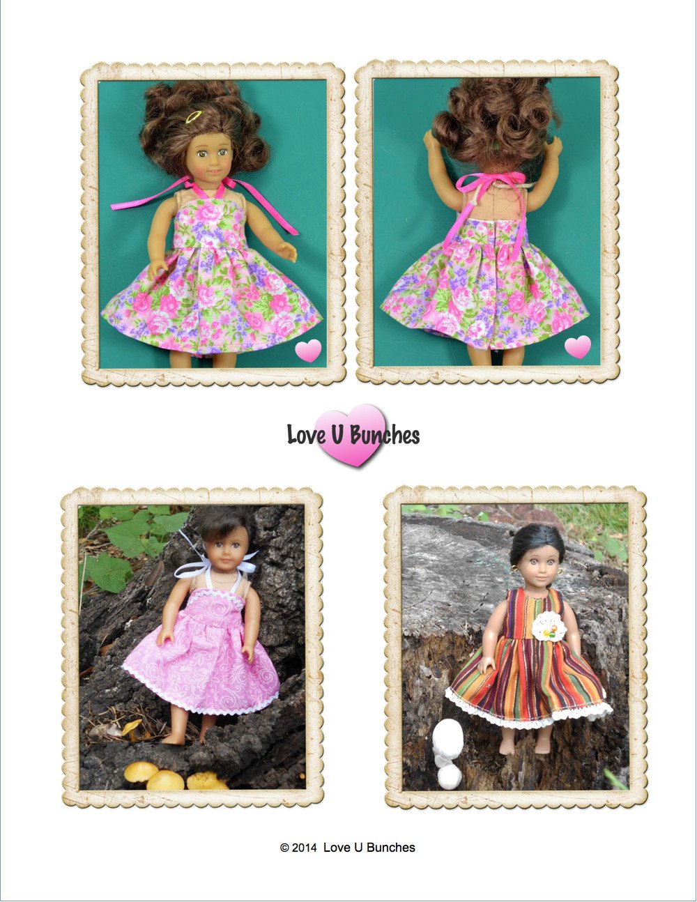 Simply Summer Sundress Bundle 6" and 18" Doll Clothes Pattern