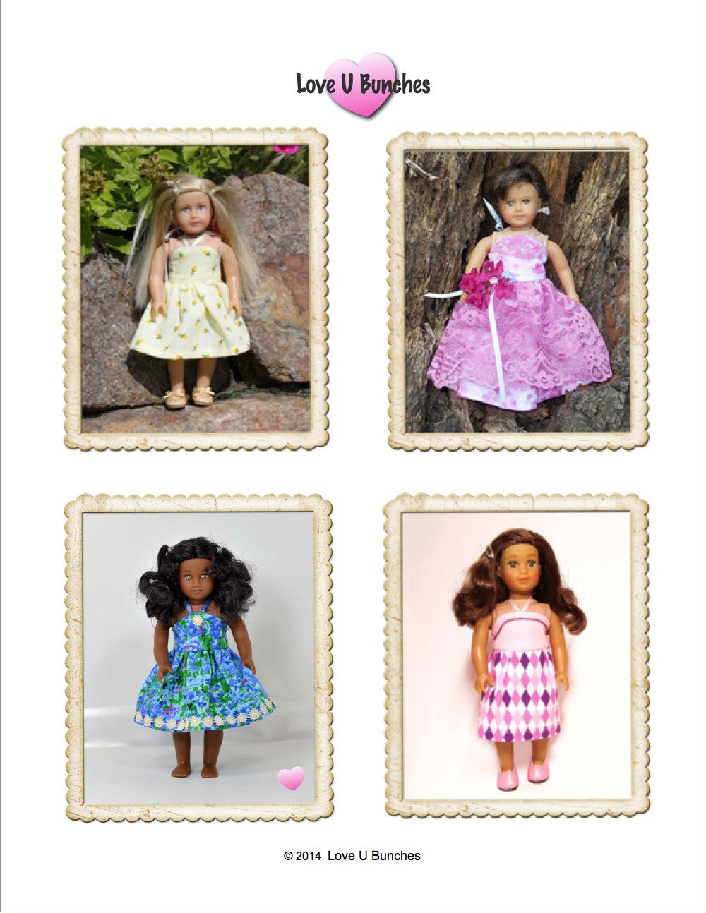 Simply Summer Sundress Bundle 6" and 18" Doll Clothes Pattern