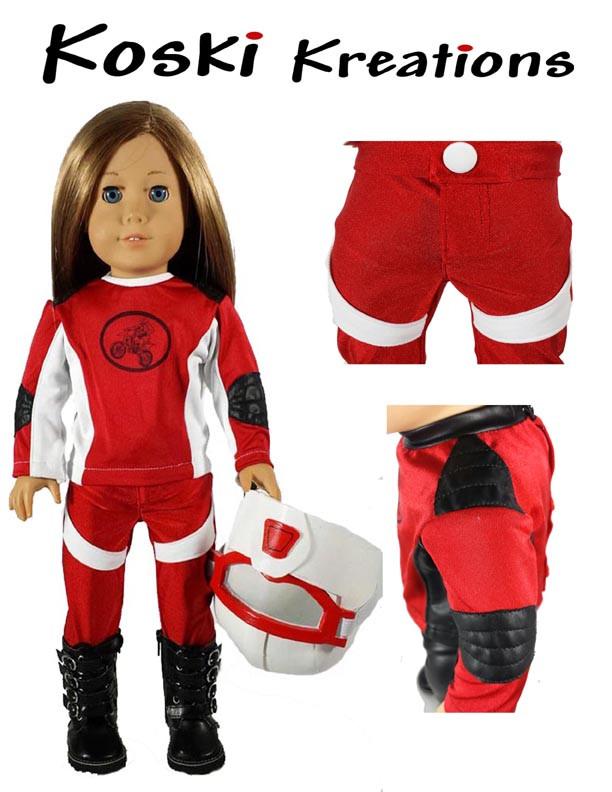 Motocross / ATV Gear 18" Doll Clothes Pattern