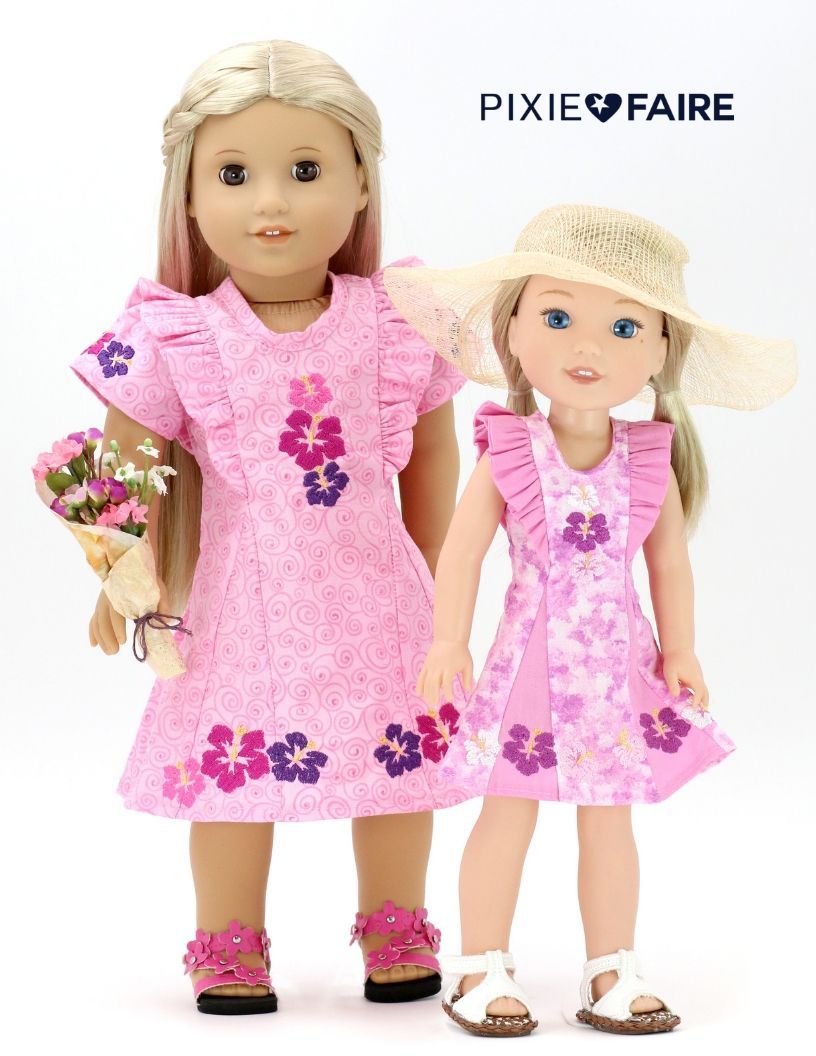 Waikiki Waves Dress 18" Doll Clothes Pattern