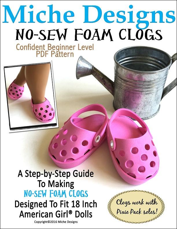 No-Sew Foam Clogs 18" Doll Shoes