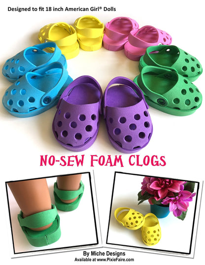 No-Sew Foam Clogs 18" Doll Shoes