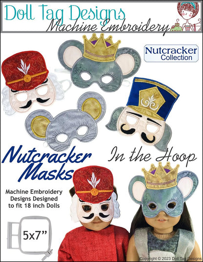 Nutcracker Masks For 18-inch Dolls Machine Embroidery Designs