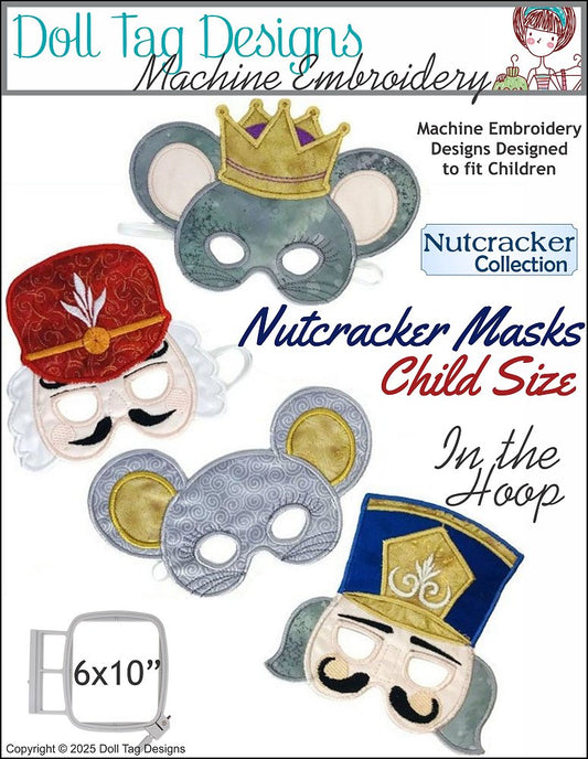 Nutcracker Masks Machine Embroidery Designs CHILD SIZE