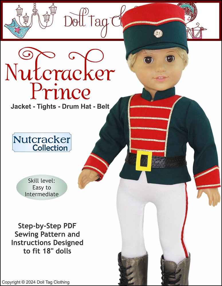 Nutcracker Prince 18" Doll Clothes Pattern