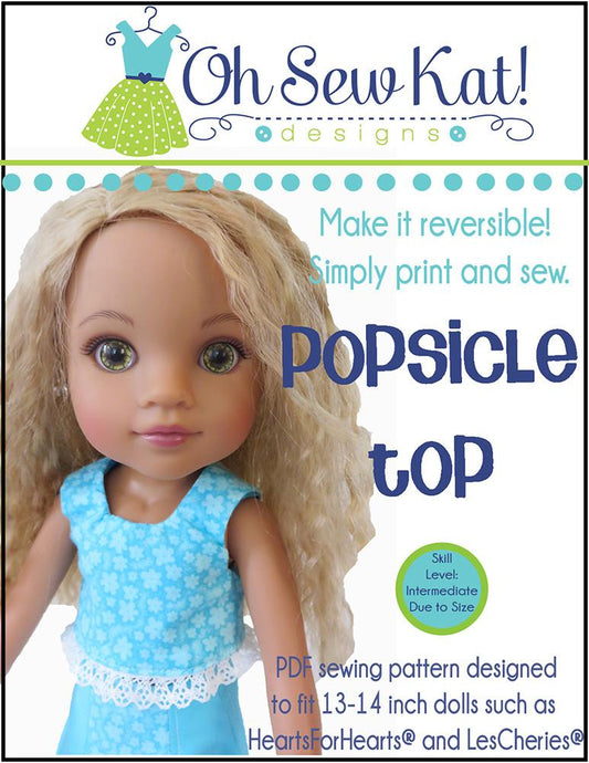 Popsicle Top Pattern for Les Cheries and Hearts for Hearts Girls Dolls