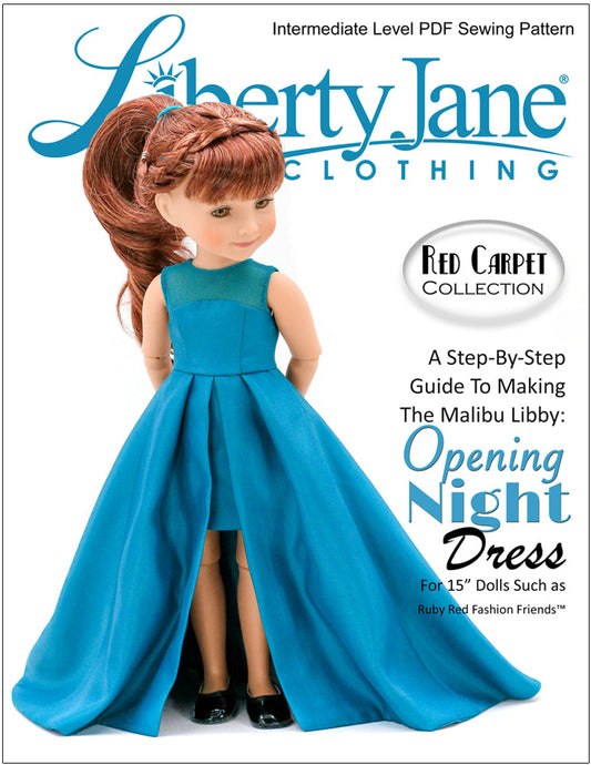 Opening Night Dress Pattern For 15" Ruby Red Fashion Friends Dolls