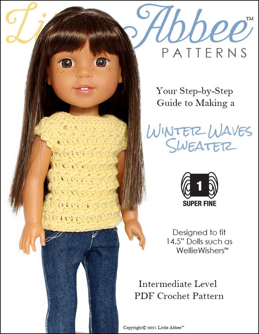 Winter Waves Sweater Crochet Pattern for 14.5" Dolls