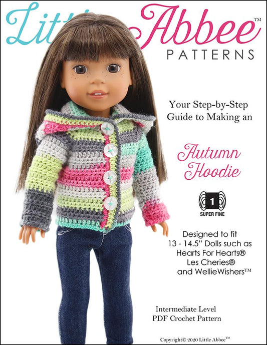 Autumn Hoodie Crochet Pattern for 14.5" Dolls