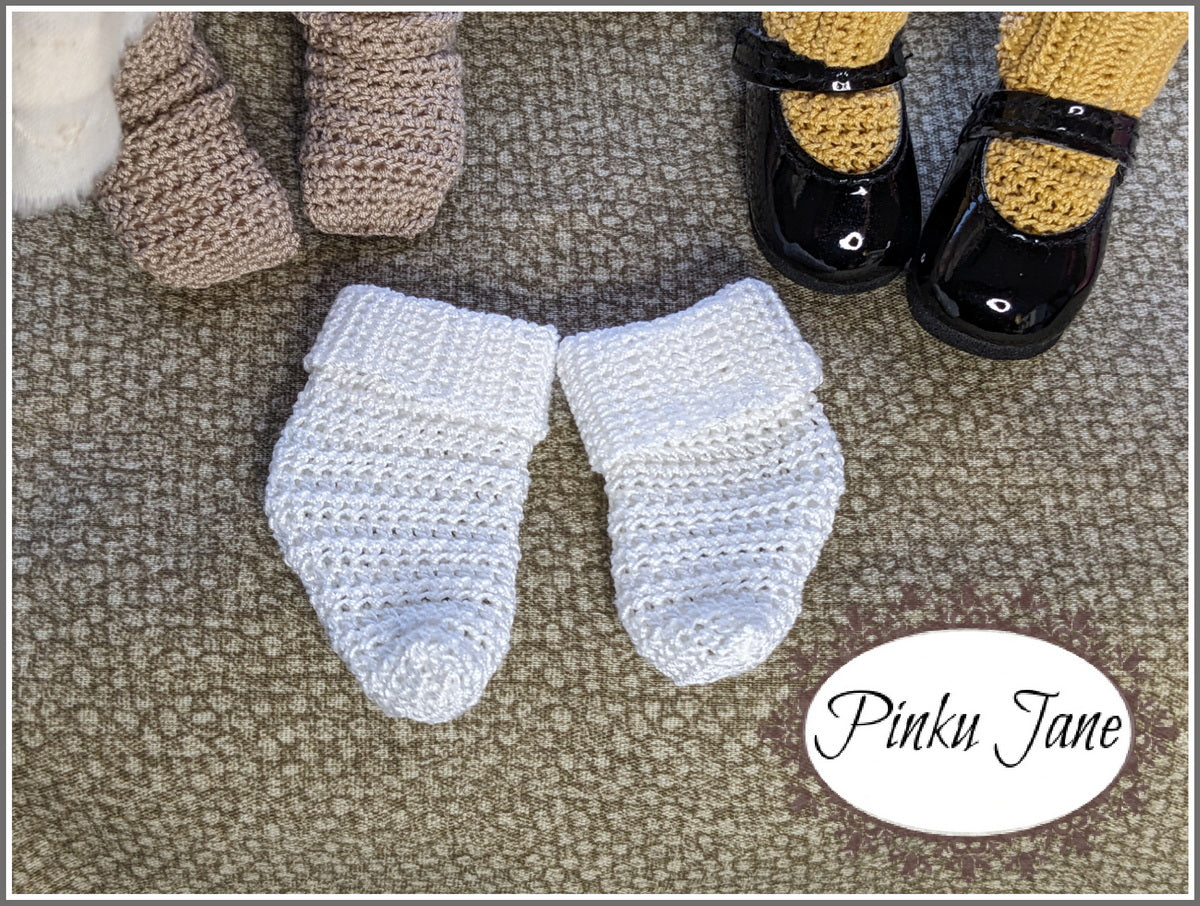 Basic Crochet Socks Crochet Pattern For 12-12.5" Gorjuss and Siblies Dolls