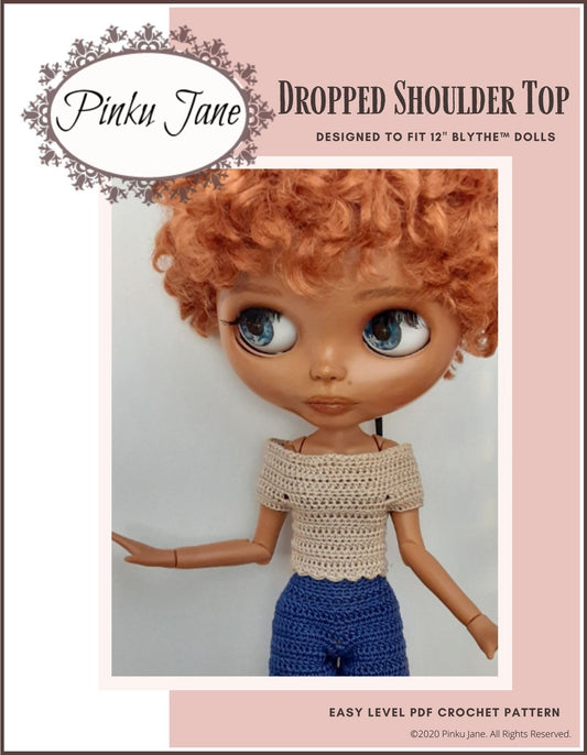 Dropped Shoulder Top Crochet Pattern For 12" Blythe Dolls