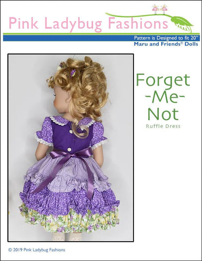 Forget Me Not Ruffle Dress Pattern for Maru and Friends Dolls