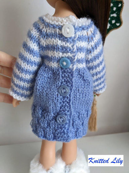 Kerria Dress Knitting Pattern for 13" Paola Reina Dolls