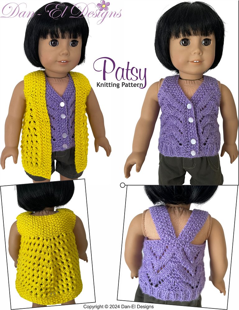 Patsy Top and Jacket 18" Doll Clothes Knitting Pattern