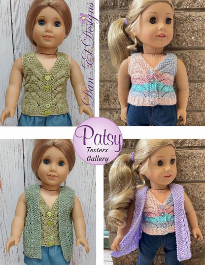 Patsy Top and Jacket 18" Doll Clothes Knitting Pattern