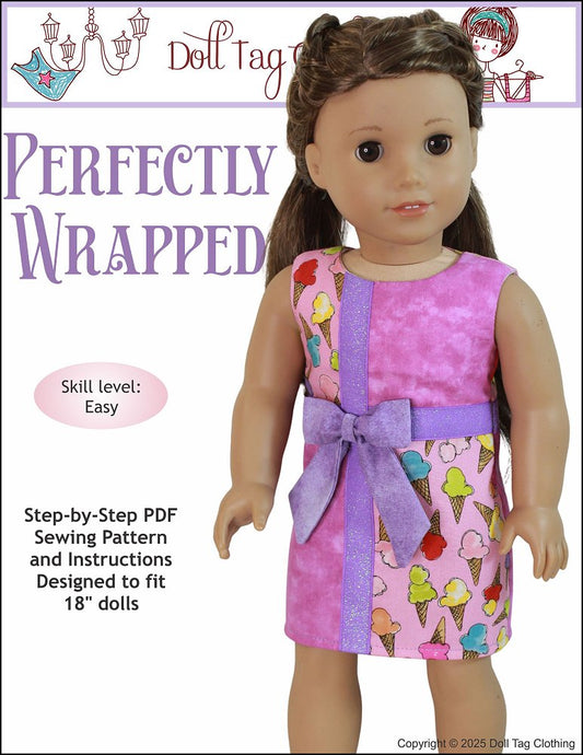 Perfectly Wrapped Dress 18" Doll Clothes Pattern