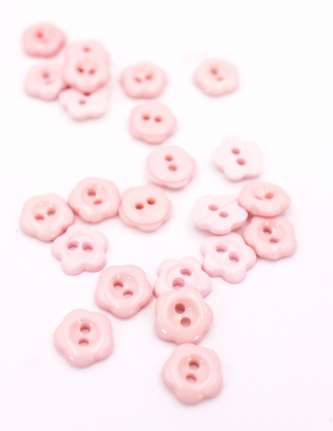 Pixie Packs Buttons - Pink Flower 3/8"