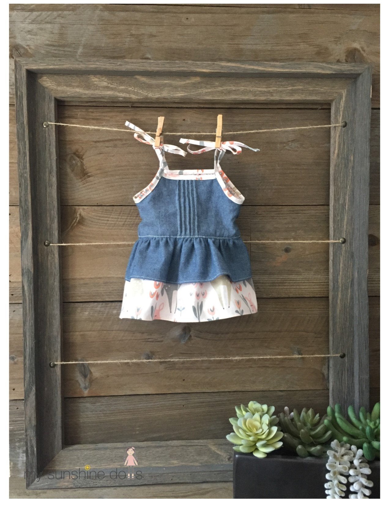 Pintuck Ruffle Dress Pattern for 18" dolls and 23" My Sunshine Cloth Dolls