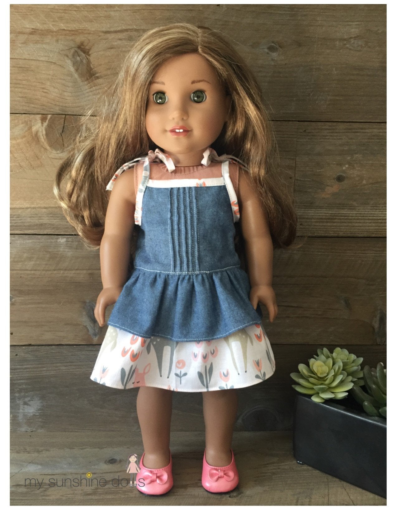 Pintuck Ruffle Dress Pattern for 18" dolls and 23" My Sunshine Cloth Dolls