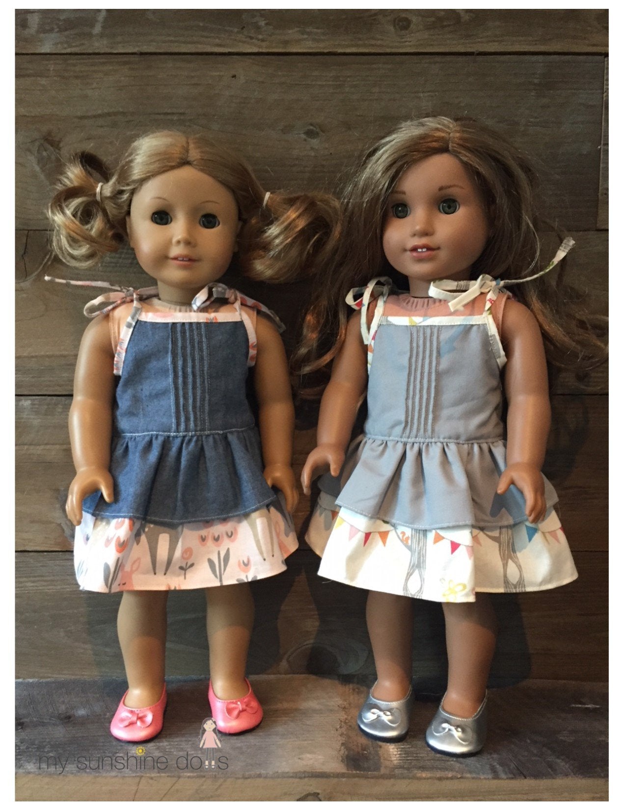 Pintuck Ruffle Dress Pattern for 18" dolls and 23" My Sunshine Cloth Dolls