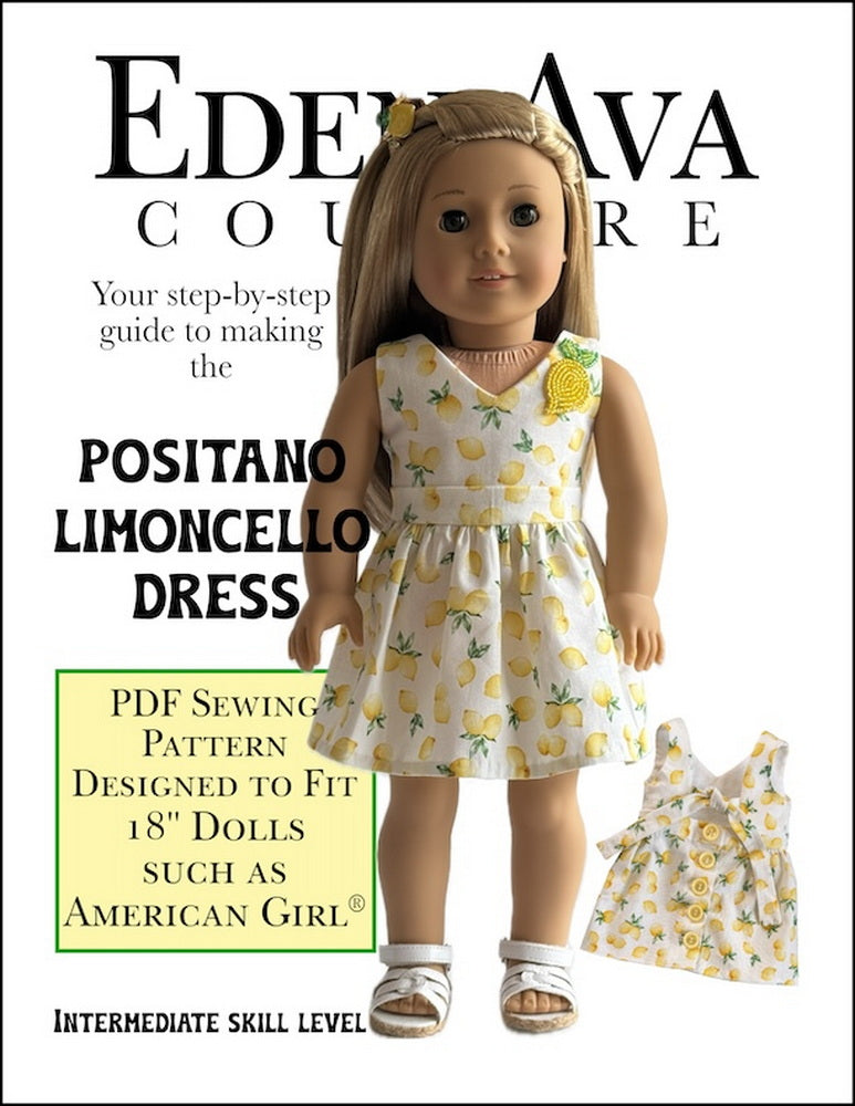 Positano Limoncello Dress 18" Doll Clothes Pattern