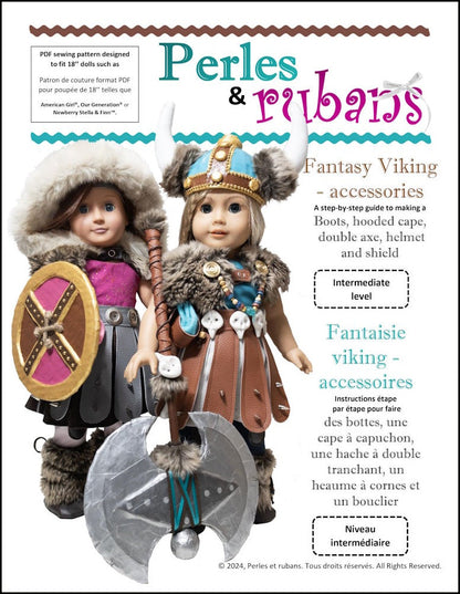 Fantasy Viking Accessories 18" Doll Clothes Pattern