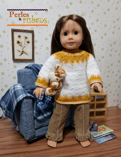 Snowflake Snuggle 18" Doll Clothes Knitting Pattern