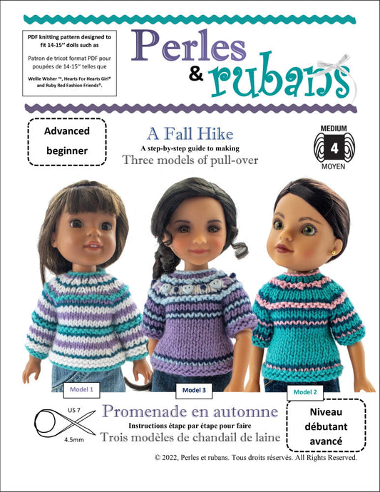 A Fall Hike 14-15" Doll Clothes Knitting Pattern