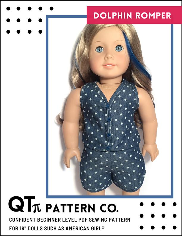 Dolphin Romper 18" Doll Clothes Pattern