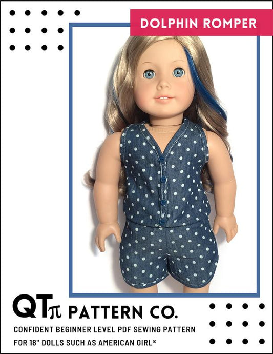 Dolphin Romper 18" Doll Clothes Pattern