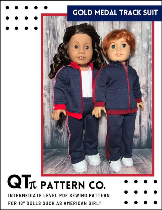 Gold Medal Track Suit 18" Doll Clothes Pattern