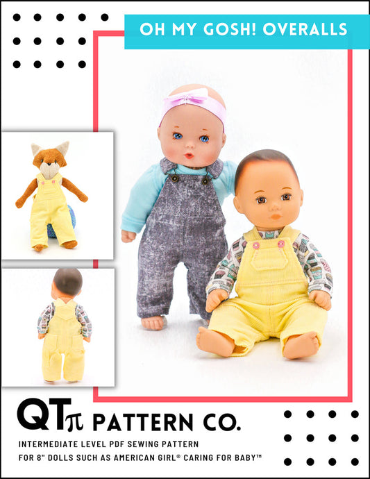 Oh My Gosh Overalls 8" Baby Doll Clothes Pattern