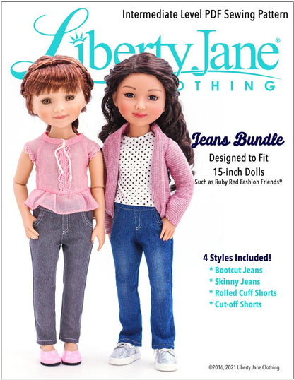 Jeans Bundle Pattern For 15" Ruby Red Fashion Friends Dolls