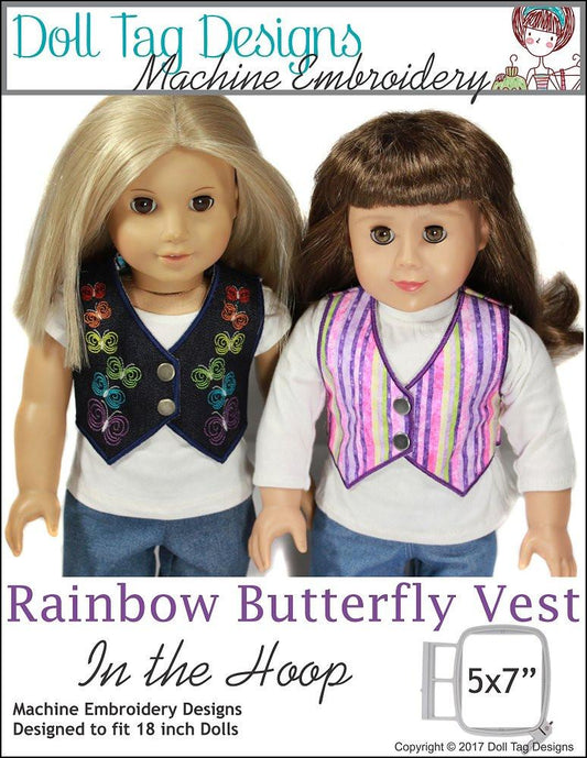Rainbow Butterfly Vest  Machine Embroidery Designs
