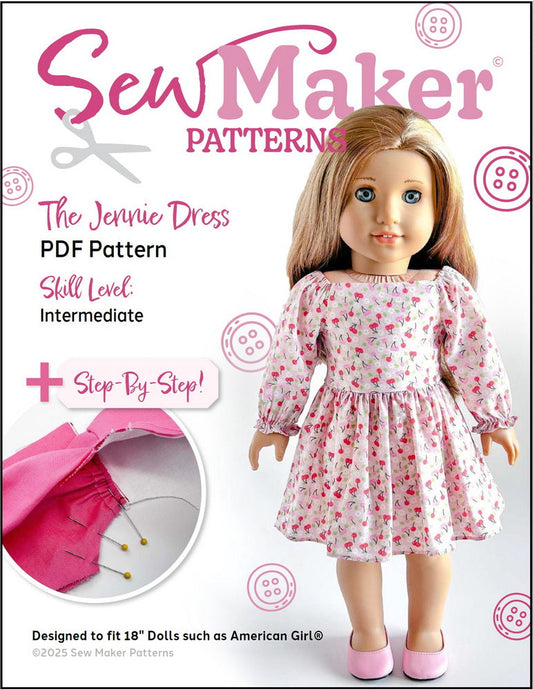 The Jennie Dress 18" Doll Clothes Pattern