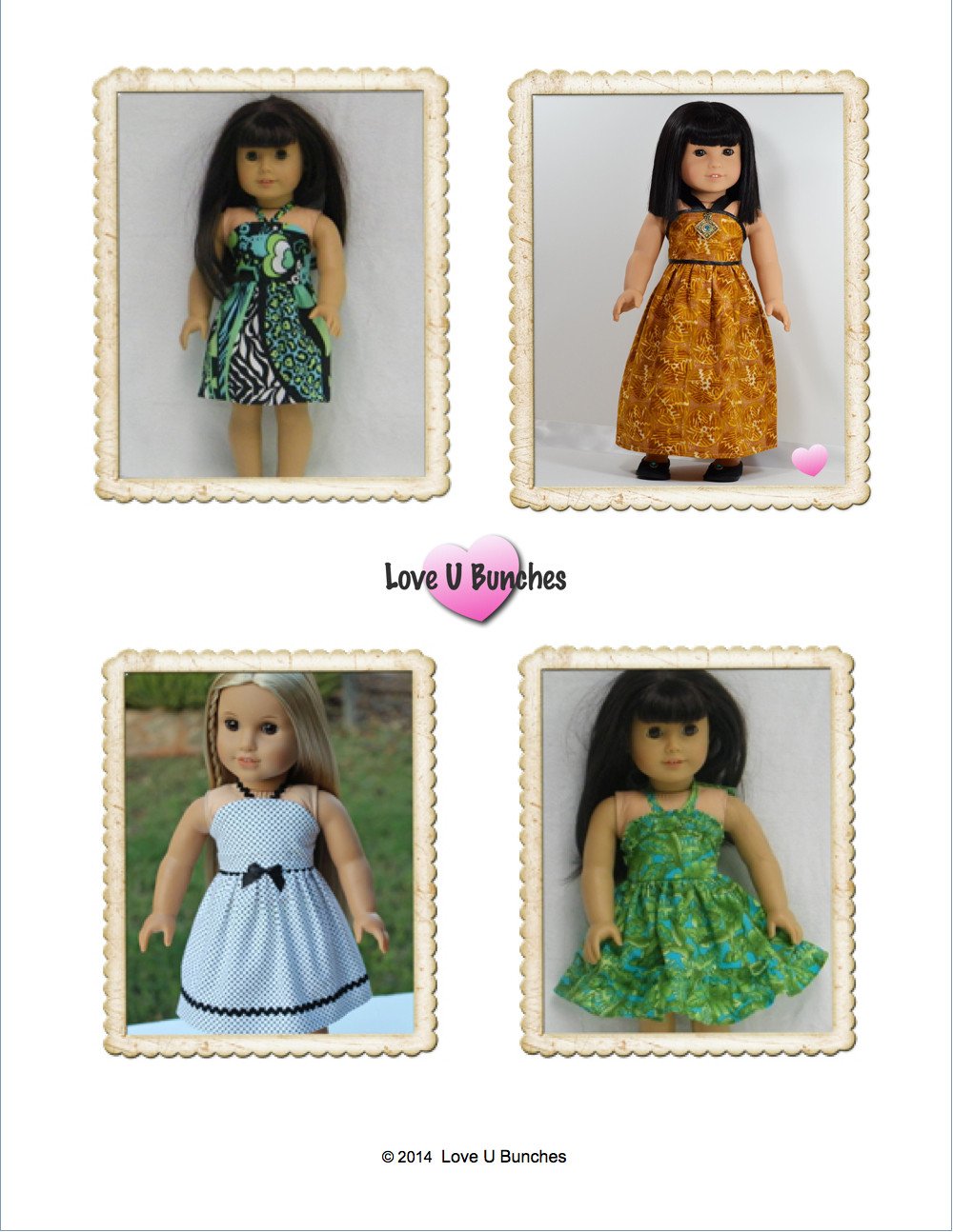 Simply Summer Sundress Bundle 6" and 18" Doll Clothes Pattern