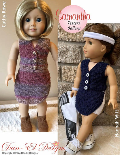 Samantha Skort and Top 18" Doll Clothes Knitting Pattern
