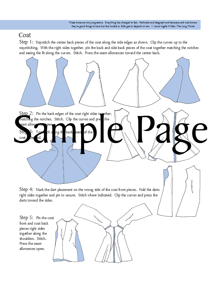 Regimental Cloak 18" Doll Clothes Pattern