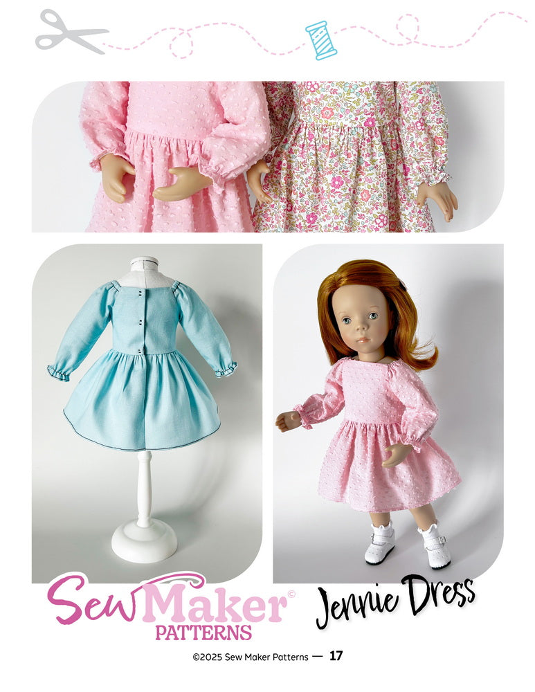 The Jennie Dress 13" Doll Clothes Pattern