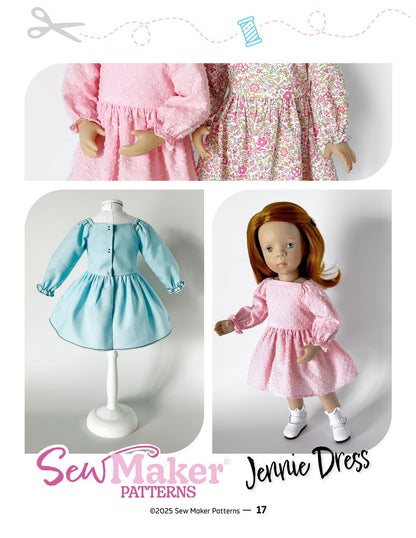 The Jennie Dress 13" Doll Clothes Pattern