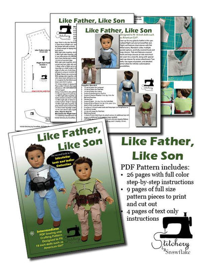 Like Father, Like Son 18" Doll Clothes Pattern