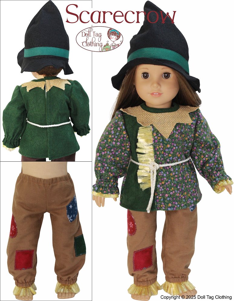 Scarecrow 18" Doll Clothes Pattern